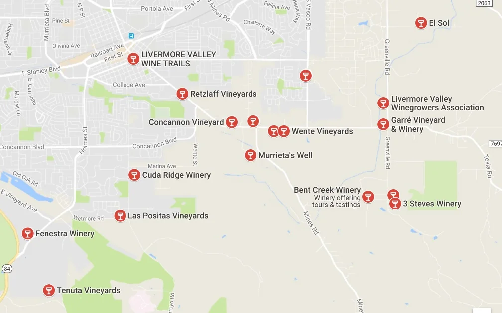 Livermore Winery Map Car Service