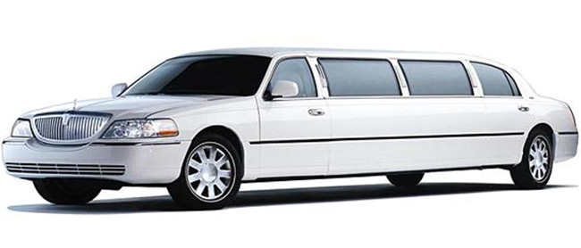 White Stretch Lincoln Town Car